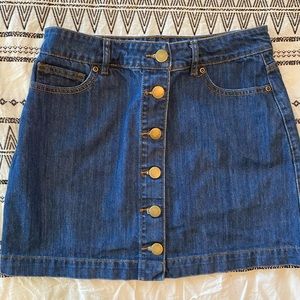 Button Up Denim Mini Skirt